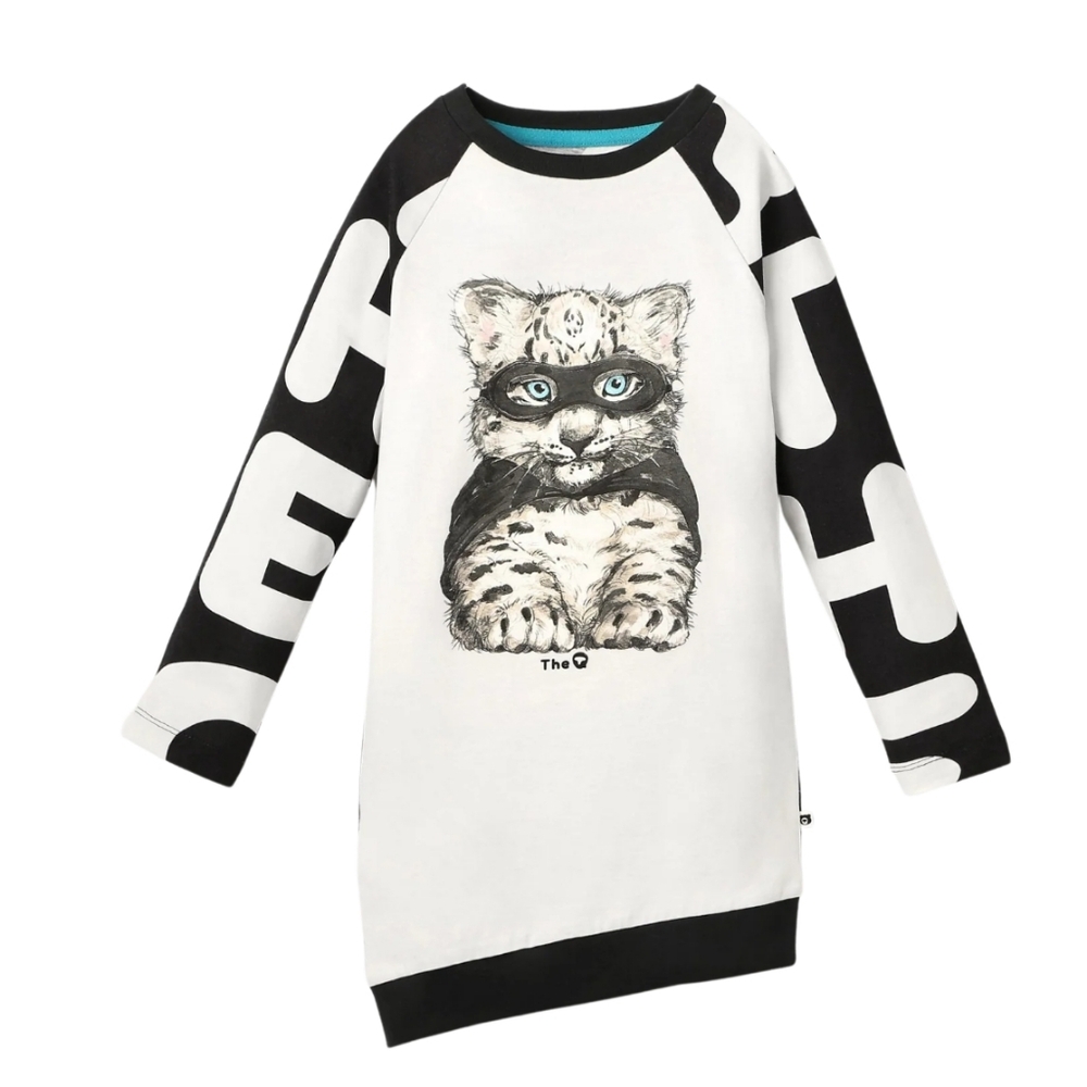 The QT - SUPER LEOPARD | Organic LS Asymmetric Tunic